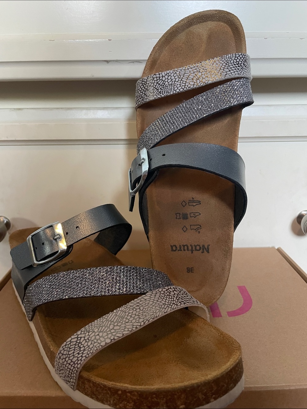 Natura Silver Sandals